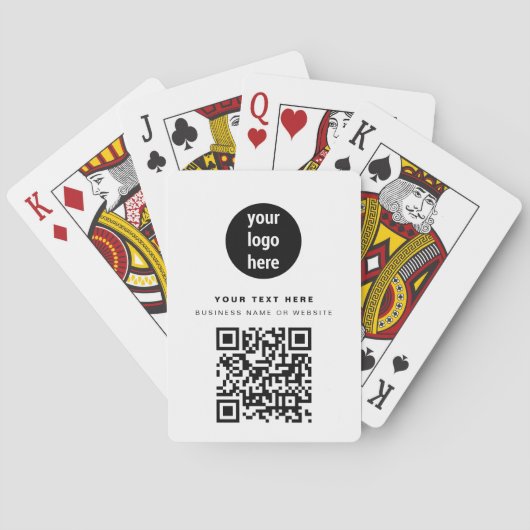 QR-code Zakelijk Logo Modern Minimalistisch Wit   Pokerkaarten (Achterkant)