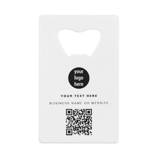 QR Code Zakelijk Logo Modern Minimalistisch Zakeli Creditkaart Flessenopener (Voorkant)