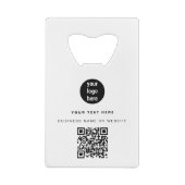 QR Code Zakelijk Logo Modern Minimalistisch Zakeli Creditkaart Flessenopener (Achterkant)