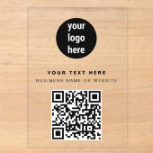 QR-code Zakelijk Logo Modern Minimalistisch Zwart Acryl Uitnodigingen (Voorkant)