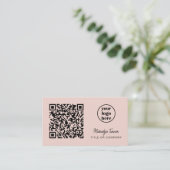 QR Code Zakelijk Logo Modern Professioneel Roze Visitekaartje (Staand voorkant)