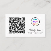QR Code Zakelijk Logo Modern Professioneel Visitekaartje (Voorkant)