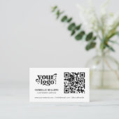 QR Code Zakelijk Logo Modern Professioneel Wit Visitekaartje (Staand voorkant)