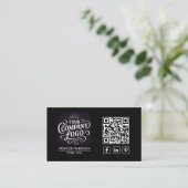 QR-code Zakelijk Logo Modern Professioneel Zwart Visitekaartje (Staand voorkant)