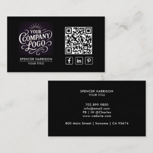 QR-code Zakelijk Logo Modern Professioneel Zwart Visitekaartje