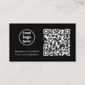 QR Code Zakelijk Logo Modern Professioneel Zwart Visitekaartje (Voorkant)