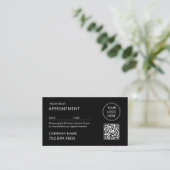 QR-code Zakelijk Logo Modern Professionele Zwart Afsprakenkaartje (Staand voorkant)