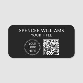 QR-code Zakelijk Logo Modern Professionele Zwart Naamplaatje