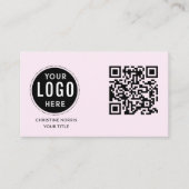 QR-code zakelijk logo | Moderne roze Visitekaartje (Voorkant)