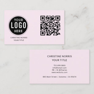 QR-code zakelijk logo Moderne roze Visitekaartje