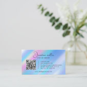 QR Code Zakelijk Logo opaal steen Visitekaartje (Staand voorkant)