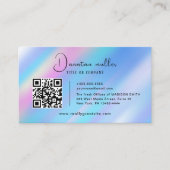 QR Code Zakelijk Logo opaal steen Visitekaartje (Voorkant)