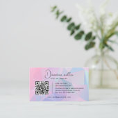 QR-code Zakelijk Logo opaalsteen Visitekaartje (Staand voorkant)