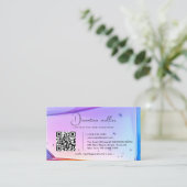 QR Code Zakelijk Logo opal steen Visitekaartje (Staand voorkant)