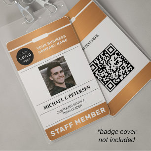 QR-code zakelijk logo personeelsfoto koper ID Badge