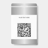 QR-code zakelijk logo personeelsfoto zilver ID Badge (Achterkant)