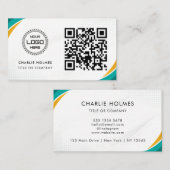 QR-code zakelijk logo | Professioneel en modern  Visitekaartje (Voorkant / Achterkant)