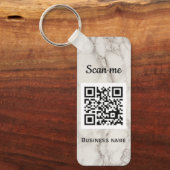 QR Code Zakelijk Logo Professioneel Marmer Sleutelhanger (Voorkant)