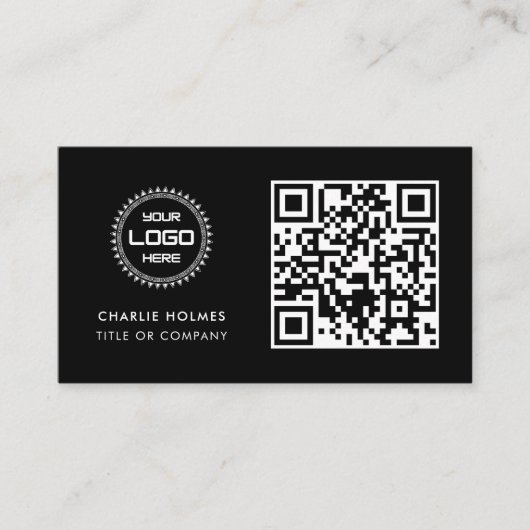 QR-code zakelijk logo | Professioneel & modern  Visitekaartje (Voorkant)