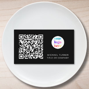 QR-code Zakelijk Logo Professioneel Modern Zwart Visitekaartje