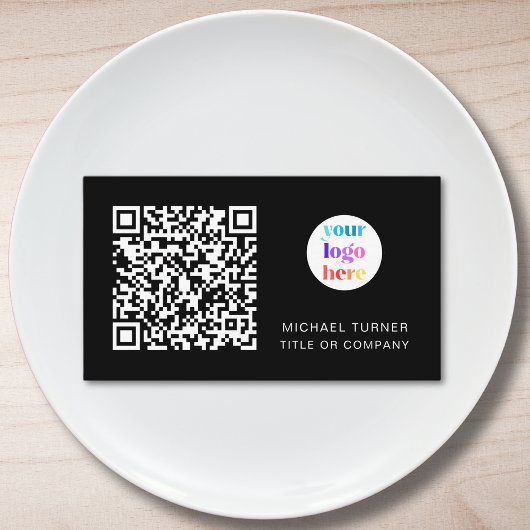 QR-code Zakelijk Logo Professioneel Modern Zwart Visitekaartje