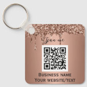 QR-code zakelijk logo professioneel roze goud Sleutelhanger (Voorkant)