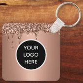 QR-code zakelijk logo professioneel roze goud Sleutelhanger (Achterkant)