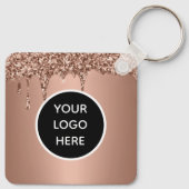 QR-code zakelijk logo professioneel roze goud Sleutelhanger (Achterkant)
