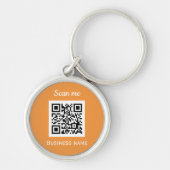 QR Code Zakelijk Logo Professioneel Sinaasappel Sleutelhanger (Voorkant)