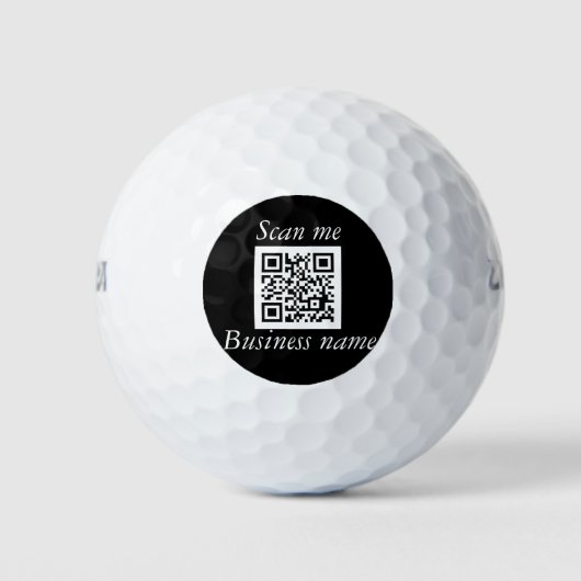 QR-code Zakelijk Logo Professionele Zwart Golfballen (Voorkant)