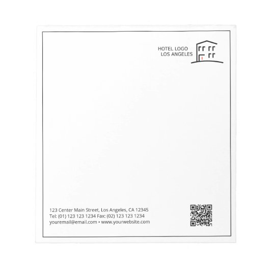 QR-code Zakelijk Logo Promotioneel Notitieblok (Voorkant)
