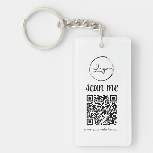 QR Code Zakelijk Logo Promotioneel Sleutelhanger (Voorkant)