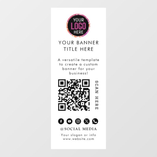QR-code | Zakelijk logo Raamsticker (Vel)