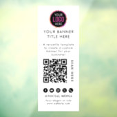 QR-code | Zakelijk logo Raamsticker (Vel 3)