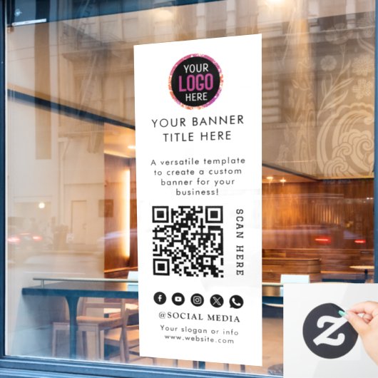 QR-code | Zakelijk logo Raamsticker (Cafe Raam)