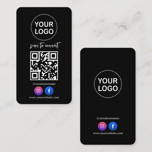 QR-code Zakelijk Logo Social Media Professioneel Visitekaartje (Voorkant / Achterkant)