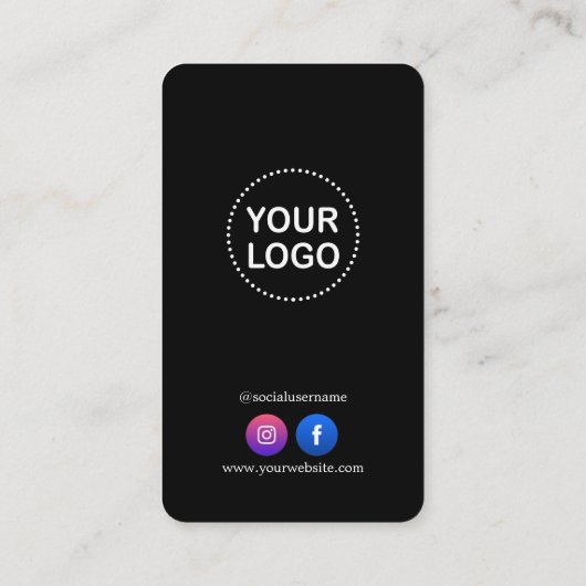 QR-code Zakelijk Logo Social Media Professioneel   Visitekaartje (Achterkant)