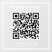 QR-code Zakelijk Logo Tekst Elegant Gepersonalisee Raamsticker (Vel)
