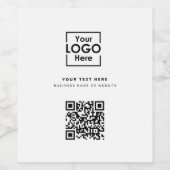 QR-code Zakelijk Logo Wit Bedrijfslogo Wijn Etiket (Enkel label)