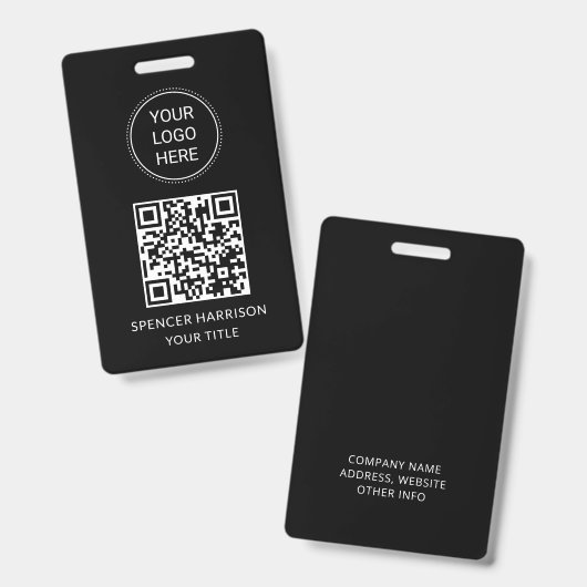 QR-code Zakelijk Logo Zakelijke Evenementen Badge (Voor- en achterkant)