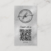 QR Code Zakelijk Logo Zilver Visitekaartje (Voorkant)