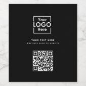 QR Code Zakelijk Logo Zwart Bedrijfslogo Wijn Etiket (Enkel label)