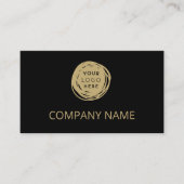 QR Code Zakelijk Logo Zwart Goud Visitekaartje (Voorkant)