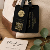 QR-code Zakelijk Logo Zwart Modern Bagagelabel