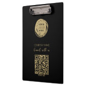 QR Code Zakelijk Logo Zwart Modern Klembord (Links)