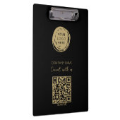 QR Code Zakelijk Logo Zwart Modern Klembord (Rechts)