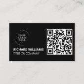 QR-code zakelijk logo | Zwart Modern Professioneel Visitekaartje (Voorkant)