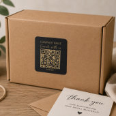 QR Code Zakelijk Logo Zwart Modern Vierkante Sticker