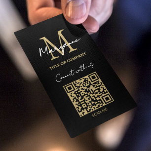 QR Code Zakelijk Logo Zwart Modern Visitekaartje