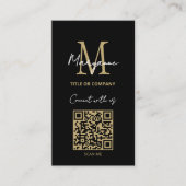 QR Code Zakelijk Logo Zwart Modern Visitekaartje (Voorkant)